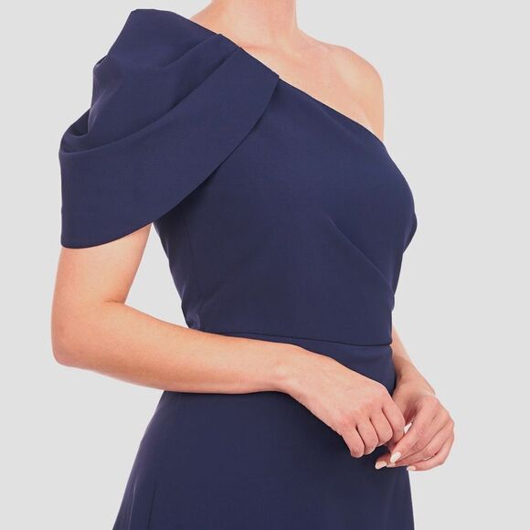 NWT Kay Unger BIJOU SHOULDER DRAPED JUMPSUIT in BLACK ⭐️ - Picture 2 of 6